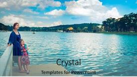  Presentation with daughter - Beautiful PPT theme featuring da lat - mother and daughter enjoying backdrop and a light blue colored foreground