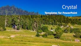  Presentation with mountain - Audience pleasing slides consisting of dabadzveli-mountain-landscape-near-borjomi backdrop and a cobalt blue colored foreground