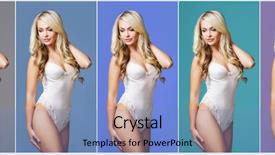  Presentation with sexy girl in stars - PPT theme featuring dace - collage of a beautiful background and a teal colored foreground