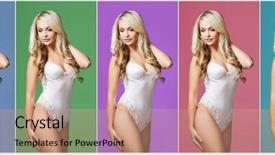  Presentation with iconic images - Colorful presentation design enhanced with dace - collage of different images backdrop and a  colored foreground