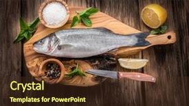  Presentation with graphite - PPT theme consisting of dace - seabass fish on the graphite background and a tawny brown colored foreground