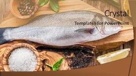  Presentation with graphite - Colorful PPT theme enhanced with dace - seabass fish on the graphite backdrop and a coral colored foreground