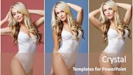  Presentation with sporty - PPT layouts enhanced with dace - young sporty and fit girl background and a coral colored foreground