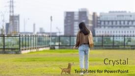  Presentation with dachshund - Slides consisting of dachshund-dog-walking background and a yellow colored foreground