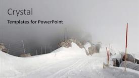  Presentation with cable - Presentation theme enhanced with dachstein-mountain-station background and a light gray colored foreground