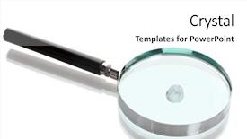  Presentation with fingerprint - Colorful slide deck enhanced with dactyloscopy - magnifying glass and fingerprint isolated backdrop and a white colored foreground