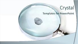  Presentation with magnifying glass - Amazing slide deck having dactyloscopy - magnifying glass and fingerprint isolated backdrop and a sky blue colored foreground
