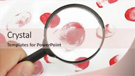  Presentation with fingerprints - Amazing slide deck having dactyloscopy - magnifying glass in hand backdrop and a lemonade colored foreground