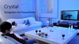  Presentation with documentary - Amazing slides having dacumantary - two boys watching underwater documentary backdrop and a light blue colored foreground