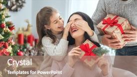  Presentation with child tree - Amazing theme having dad and child exchanging gifts backdrop and a  colored foreground