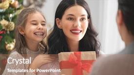  Presentation with kittens christmas holiday red christmas - Colorful slide set enhanced with dad and child exchanging gifts backdrop and a  colored foreground