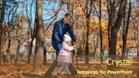  Presentation with rides - PPT theme enhanced with dad-and-child-spend-time background and a tawny brown colored foreground