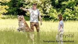  Presentation with play - Slides consisting of dad-and-his-daugter-play background and a yellow colored foreground