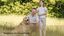  Presentation with play - Presentation theme enhanced with dad-and-his-daugter-play background and a coral colored foreground