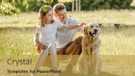  Presentation with play - Slide set with dad-and-his-daugter-play background and a yellow colored foreground