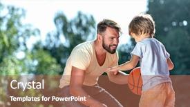  Presentation with basketball court - Beautiful theme featuring dad and son playing basketball backdrop and a  colored foreground
