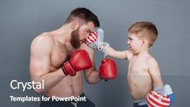  Presentation with boxing pacquiao - Slides enhanced with dad and son playing using background and a  colored foreground