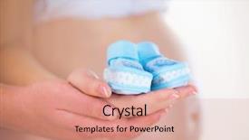  Presentation with baby shower baby shoes - Amazing presentation design having dad expecting baby boy backdrop and a coral colored foreground