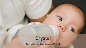  Presentation with baby feeding products - Amazing slides having dad feeding his newborn baby backdrop and a  colored foreground