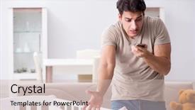  Presentation with baby crying - Amazing presentation design having dad frustrated at crying baby backdrop and a soft green colored foreground