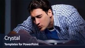  Presentation with newborn baby on his mothers and - Colorful PPT theme enhanced with dad looking after newborn baby backdrop and a navy blue colored foreground