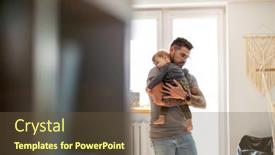  Presentation with baby sleep - Presentation consisting of dad-putting-to-sleep-baby background and a tawny brown colored foreground