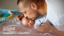  Presentation with tender coconut - PPT layouts having dad tender kissing his son background and a  colored foreground