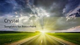  Presentation with travel - Cool new slide set with dada - travel concept background - road backdrop and a mint green colored foreground