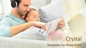  Presentation with cartoon - Slide deck enhanced with daddy and baby girl background and a lemonade colored foreground