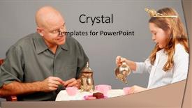  Presentation with tea party - Cool new PPT theme with daddy girl - father and daughter tea party backdrop and a coral colored foreground