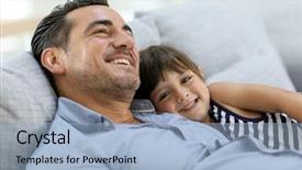  Presentation with relaxing - Cool new presentation theme with daddy with little girl relaxing backdrop and a  colored foreground