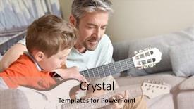  Presentation with guitar - Beautiful presentation featuring daddy with son playing the guitar backdrop and a coral colored foreground