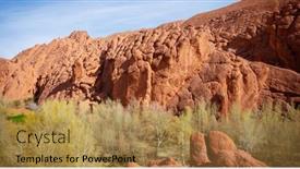 Presentation with morocco - PPT layouts with dades-gorges-red-rock-limestone background and a gold colored foreground