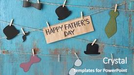  Presentation with father - Colorful PPT layouts enhanced with dads tie - decorations for father's day backdrop and a teal colored foreground