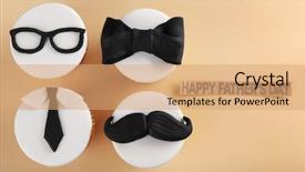  Presentation with beige art retro - PPT theme having dads tie - delicious creative cupcakes on beige background and a coral colored foreground