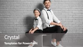  Presentation with brick wall - Audience pleasing presentation consisting of dads tie - father and son in elegant backdrop and a gray colored foreground
