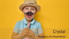  Presentation with father - Slide deck featuring dads tie - funny time happy father's day background and a gold colored foreground