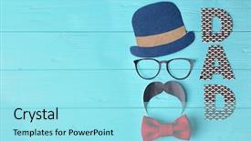  Presentation with father - Amazing presentation design having dads tie - happy father's day concept paper backdrop and a arctic colored foreground
