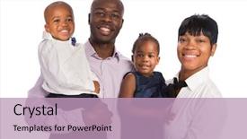  Presentation with portrait happy family smiling - Amazing presentation theme having dads tie - portrait of happy smiling african backdrop and a coral colored foreground