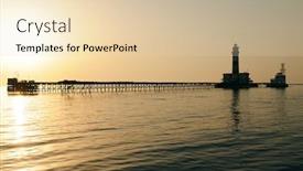  Presentation with lighthouse - Slides with daedalus lighthouse at sunset background and a lemonade colored foreground