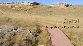  Presentation with trial - PPT theme featuring daemonelix-trial-and-scenic-buttes background and a coral colored foreground