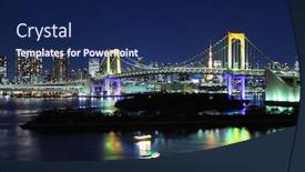  Presentation with tokyo - Slide deck featuring daiba in tokyo background and a navy blue colored foreground