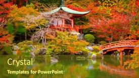  Presentation with maple - Presentation design enhanced with daigo-ji-temple-with-colorful background and a tawny brown colored foreground