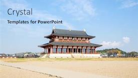  Presentation with heritage - Amazing slide set having daigokuden-hall-of-heijo-palace backdrop and a light blue colored foreground