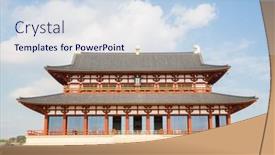  Presentation with heritage - Slides with daigokuden-hall-of-heijo-palace background and a sky blue colored foreground