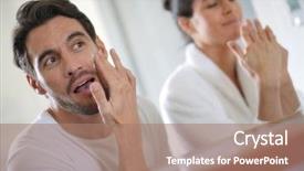  Presentation with bathroom - Presentation theme consisting of daily beauty regime in bathroom background and a coral colored foreground