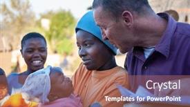  Presentation with poverty in africa - Amazing PPT theme having daily-life-in-a-village backdrop and a coral colored foreground