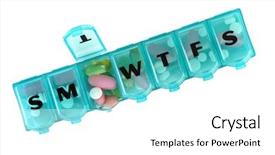  Presentation with supplements - Presentation theme with daily pill box with medications background and a white colored foreground