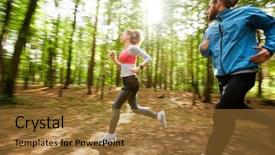  Presentation with trees - PPT layouts with daily training - young active man and his background and a gold colored foreground