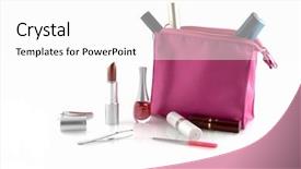  Presentation with case - Amazing presentation theme having daily use - pink make-up case filled backdrop and a white colored foreground